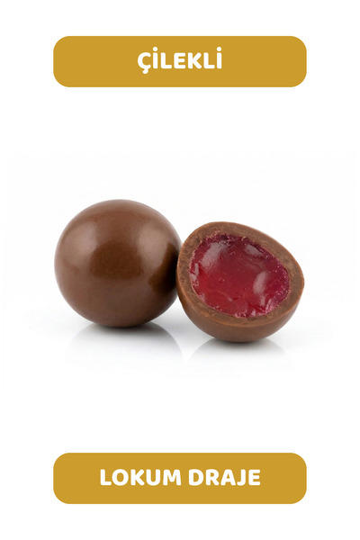 Arı Lokumları 1978 Strawberry Flavored Turkish Delight Dragee Covered with Mi...