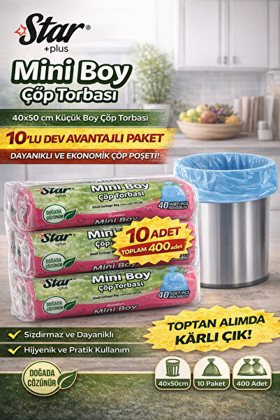 Generic Brand Star Plus Mini Size Garbage Bags 10 Packs of 40 40X50 cm Durabl...