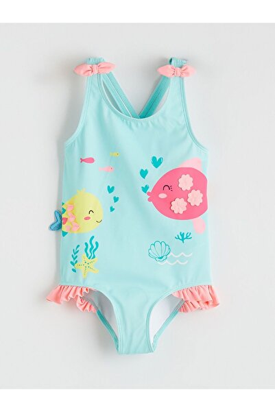 LC Waikiki Patterned Girl's Swimsuit