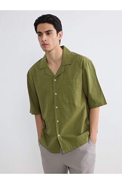 LC Waikiki Regular Fit Resort Collar Men's Viscose Shirt