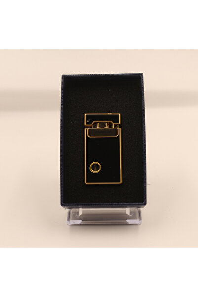 COHİBA Tek Torch Pürmüz Soft Flame Özellikli Siyah-Gold Metal Puro Çakmağı