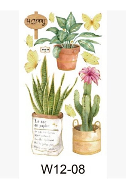 OEM 3D Decorative Wall Sticker with Multicolored Potted Plants, with Colorful...