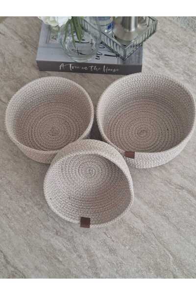 TooHot Wicker Basket 3-Piece Organizer / Bathroom Organizer / Multi-Purpose O...