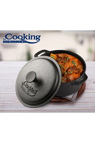Tessari Cast Iron Pot with Lid, 24x10.8cm, Capacity 3.8L