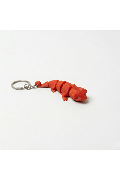 Atatuğ Hediyelik Premium 3D Printed Red Gecko Lizard Keychain - Movable Joint...