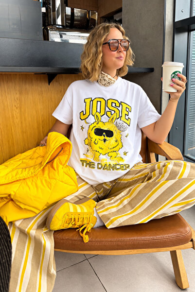 Jose Clothing Oversize Cut Short Sleeve Printed T-Shirt