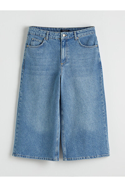 LC Waikiki Vizyon New Season High Waist Bermuda Fit Women's Jean Shorts