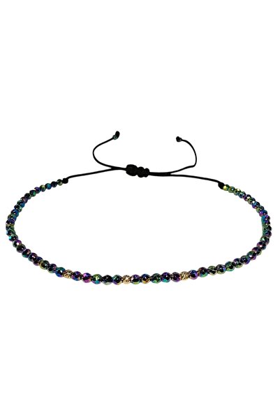 Zephyrs Bijoux Multicolor Hematite Bracelet and 3 14K Gold Balls