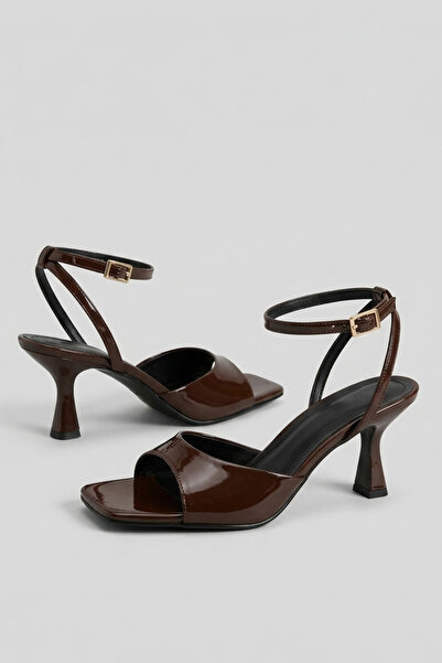 Papuckurdu Brown Flat Ankle Strap Evening Dress Heeled Shoes