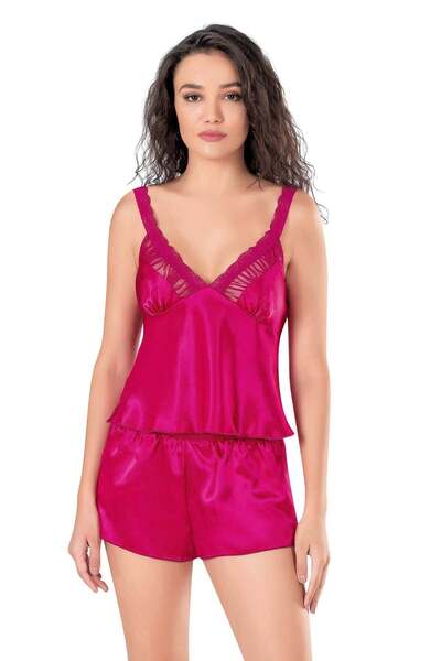 PRIMODA Women'S, Cherry, Satin Shorts Set