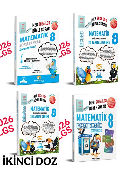SİNAN KUZUCU YAYINLARI 8.sınıf matematik-kazanımmatik soru bankası ilk ve iki...