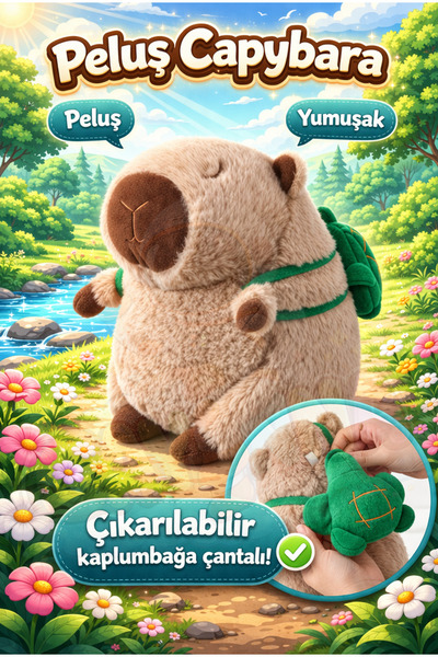 cayenna Peluş Capybara Oyuncak 30 cm – Yumuşak Sevimli Çocuk Oyuncağı