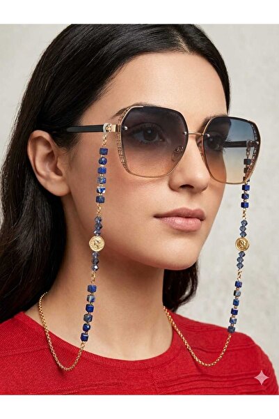 Ralp Moda Lapis Lazuli and Czech Crystal Eyeglass Chain