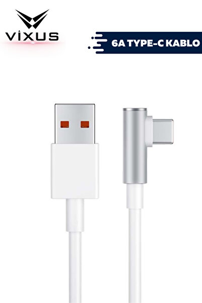 leontech 6a 120w Type-c Kablo Köşeli Hızlı Şarj Data Kablosu Tüm Cihazlara Uy...