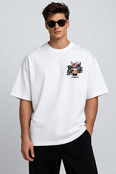 ArtYus Born Savage Printed Crew Neck Unisex Oversize T-Shirt – Cotton Casual ...