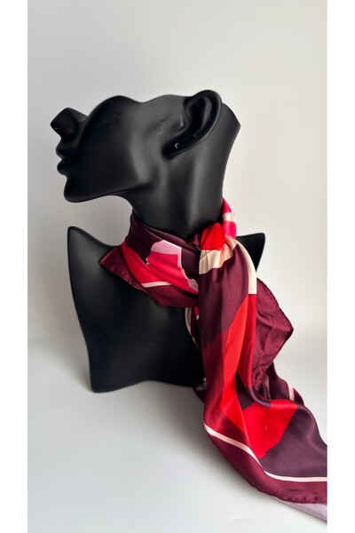 BHR AKSESUAR Desenli Kare Fular (70x70 cm)