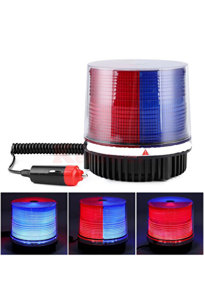 Genel Markalar LAMBA TEPE MIKNATISLI LEDLİ ÇAKAR 12-110V KIRMIZI/MAVİ ( 00263...