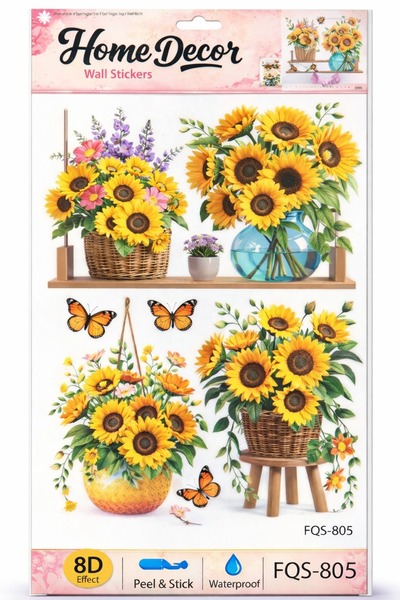 OEM 8D Decorative Wall Sticker with Flower Shelves - 33 x 60 cm