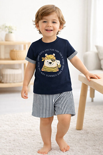 Melodikids Boy's Summer Cotton Set (Top and Bottom)