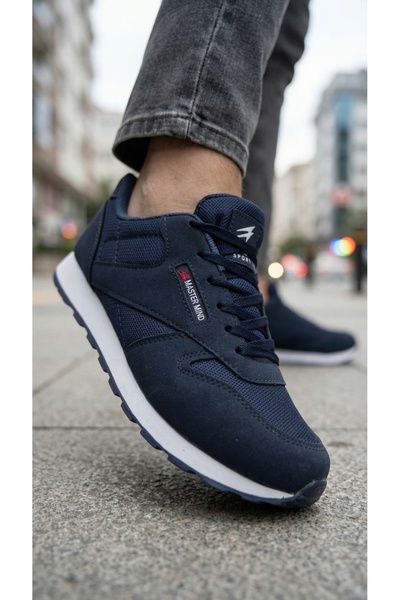 VELLINA Erkek Lacivert Beyaz Taban Günlük Sneaker Esnek Hafif Taban Bağcıklı ...