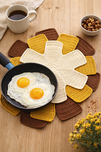 Günebakan 3-Piece Pan & Tray Protector Set – 100% Cotton Hand Knitted |   Ant...