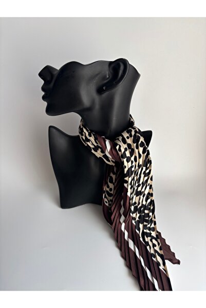 BHR AKSESUAR Pliseli Desenli Kare Fular (70x70 cm)