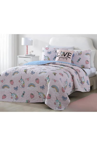 OVERSLEEP Single Summer Bed Cover 4 Pieces - BEDSPREAD 04
