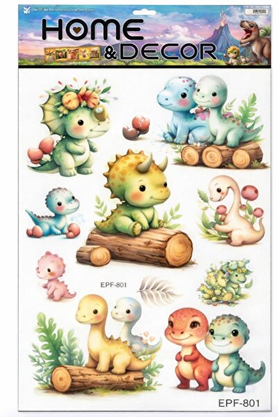 OEM 3D embossed children's wall sticker - Cute dinosaurs, colorful decorative...