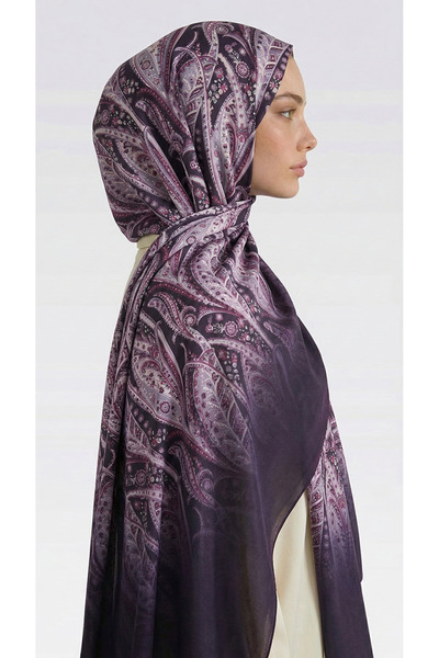 Karaca Almera Patterned Cotton Shawl - Purple / Mulberry