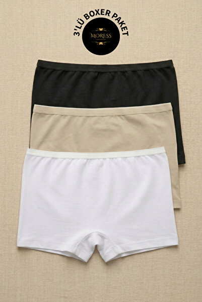 MORESS Elastan Kadın Boxer Külot %95 Pamuk %5 Elastan