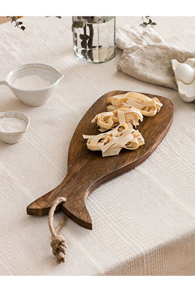 LC Waikiki Rmz Gi̇yi̇m Farkiyla Decorative Wooden Presentation Plate 46 cm