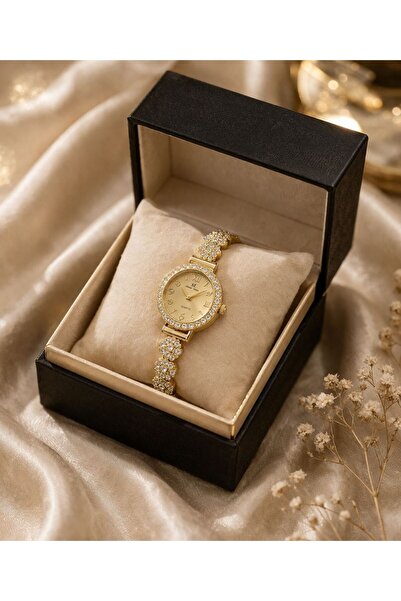 Show Time Kadın Kol Saati Zarif Taş Detaylı Şık Tasarım Bileklikli Saat