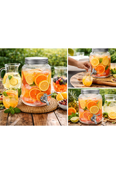 COK Dozator Băuturi 3L FRIGER – Borcan Sticlă cu Robinet, Dispenser Limonadă,...