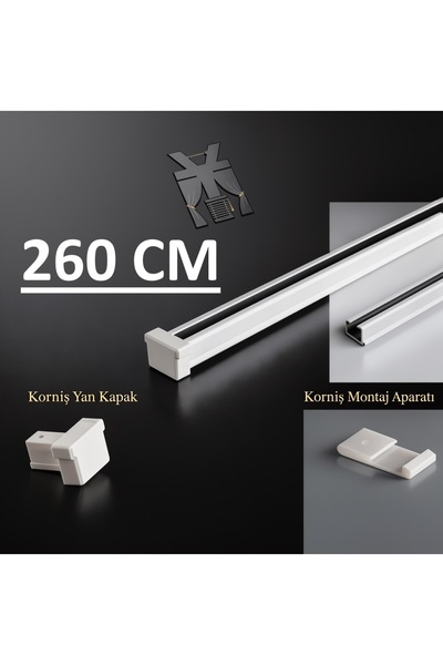Kadir Mefruşat Alüminyum Tek Kanallı Metal Perde Kornişi - Ultra Dayanıklı Te...