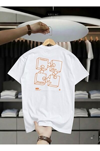 İnazuma Outdoors Unisex Oversize Printed Cotton Crew Neck Short Sleeve White ...