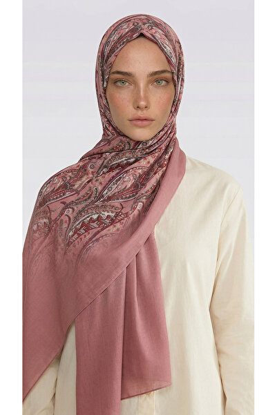 Karaca Șal din bumbac cu model ALMERA - ROȘU / ROZ