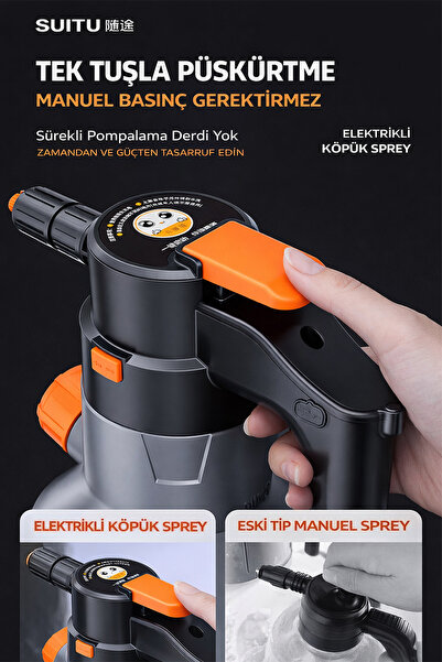 Kortec 2L Basınçlı Profesyonel Şarjlı Köpük Makinası Oto Yıkama Pompası Köpük Püskürtücü