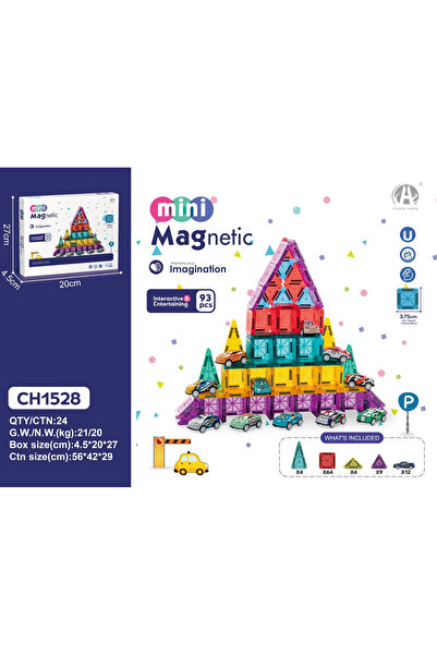 oydaş oyuncak Manyetik Yapı blokları 3.75CM Mini Magnetic Blok 93 PCS