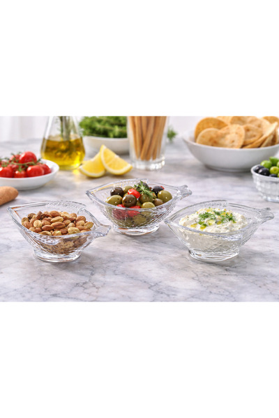 KAVEH Set Servire Fish 6 Piese – Boluri Sticlă în Formă de Pește, Set Aperiti...