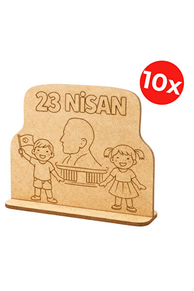 KİDOSE Anaokulu ve İlkokul İçin 23 Nisan Ahşap Boyama Kiti