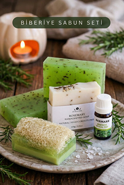 bermark Rosemary Hair and Body Care Set, Pumpkin Fiber, Glycerin & Cold Proce...