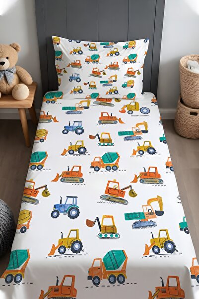 EVPANYA Hardworking Machines Patterned Bedspread and Pillowcase