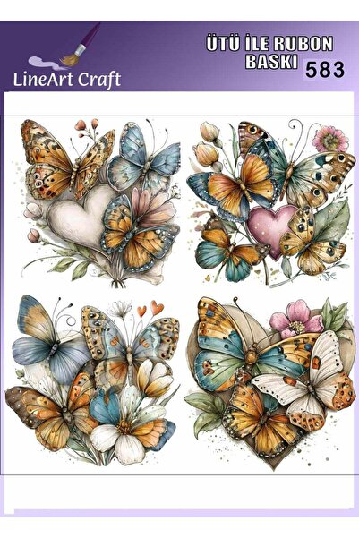 LİNEART Iron-On Rubon Transfer Printing for Wood & Fabric Transfer No:Rb583-3...