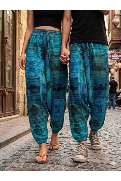 AYASOFYA OTANTIK Unisex Nepal Turquoise Ethnic Authentic Elastic Waist and Cu...