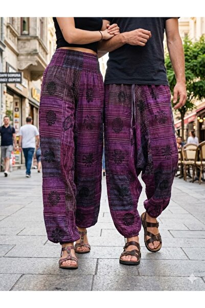 AYASOFYA OTANTIK Unisex Nepalese Purple Ethnic Authentic Loose Bohemian Shalw...