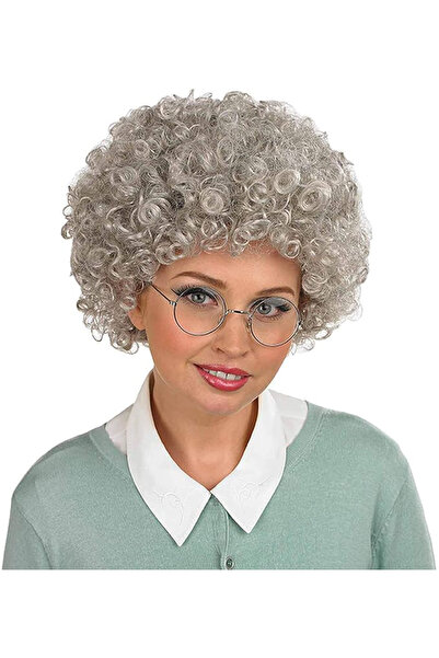 ForWhat Perucă pufoasă bonus, păr artificial afro pentru birou, acasă, birou,...