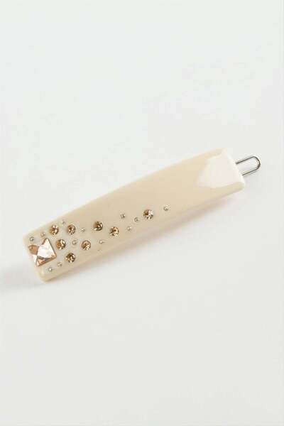 Bijuteri Net Rectangular Stone Clip Buckle