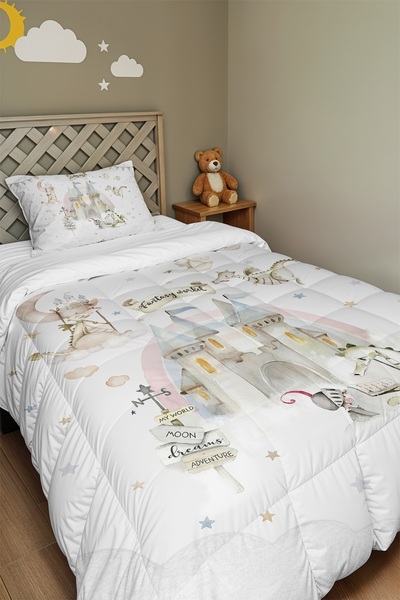 EVPANYA Dreamland Patterned Single Duvet and Pillowcase