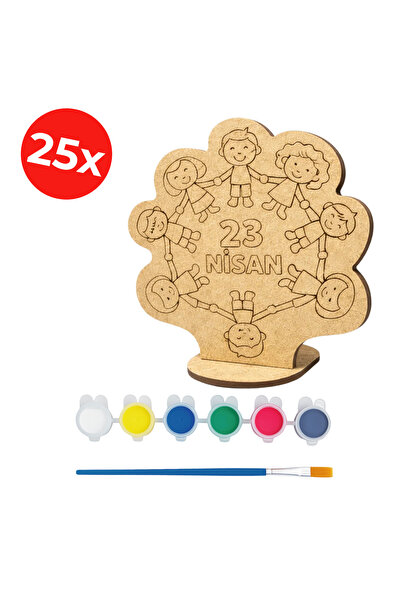 KİDOSE 23 Nisan Temalı Çocuk Boyama Seti – Ahşap Etkinlik