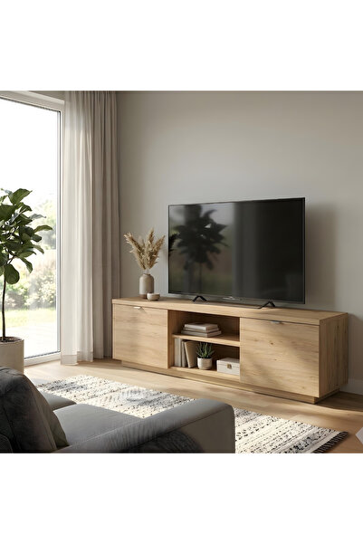 Ysf Ravoni Home Premium %100 MDF 160 cm TV Ünitesi - Modern Meşe Tasarım - 2 ...